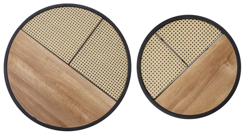 Set mese de cafea Garmina stejar auriu + rattan