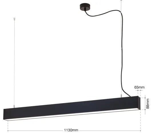 Orion - Lampă LED 2-în-1 pentru tavan și suspendată PALKKI LED, 38W, 230V, 3000/4000/5000K, negru