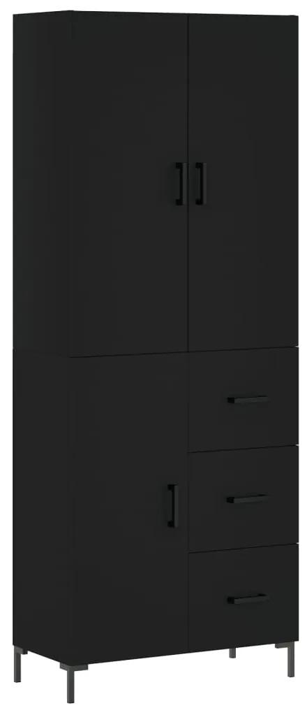 3195900 vidaXL Dulap înalt, negru, 69,5x34x180 cm, lemn compozit