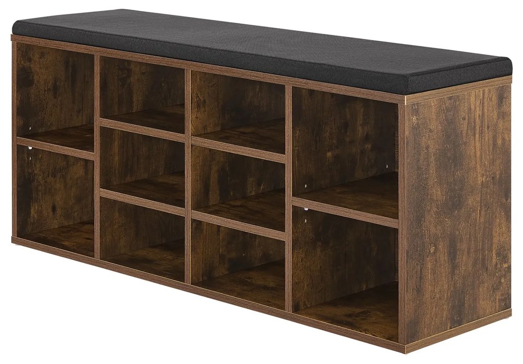 Suport pantofi cu captuseala 104 x 30 x 48 cm maro antic