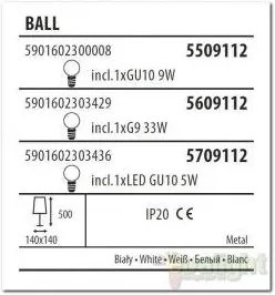 Pendul modern cu spot directionabil Ball alb