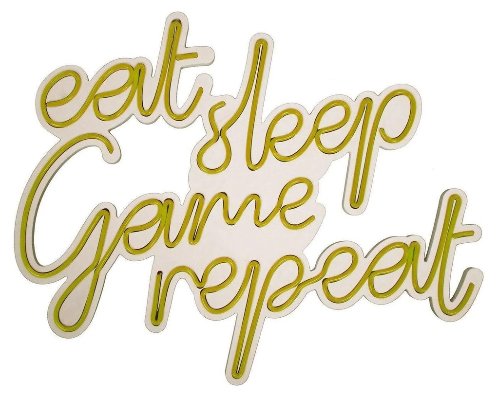 Aplica de Perete Neon eat sleep game repeat, 51 x 41 cm