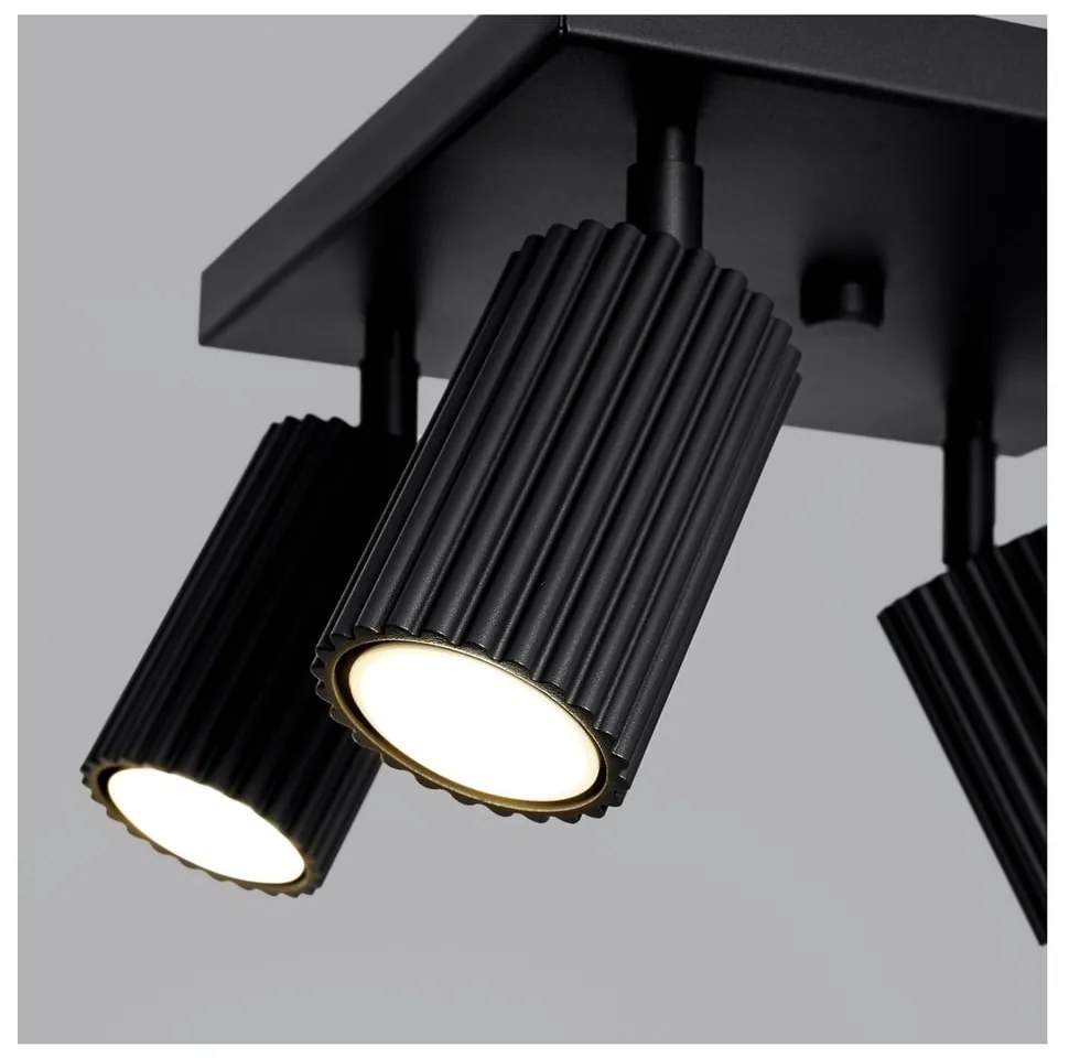 Spot negru din metal ø 6,5 cm Gleam – Sollux