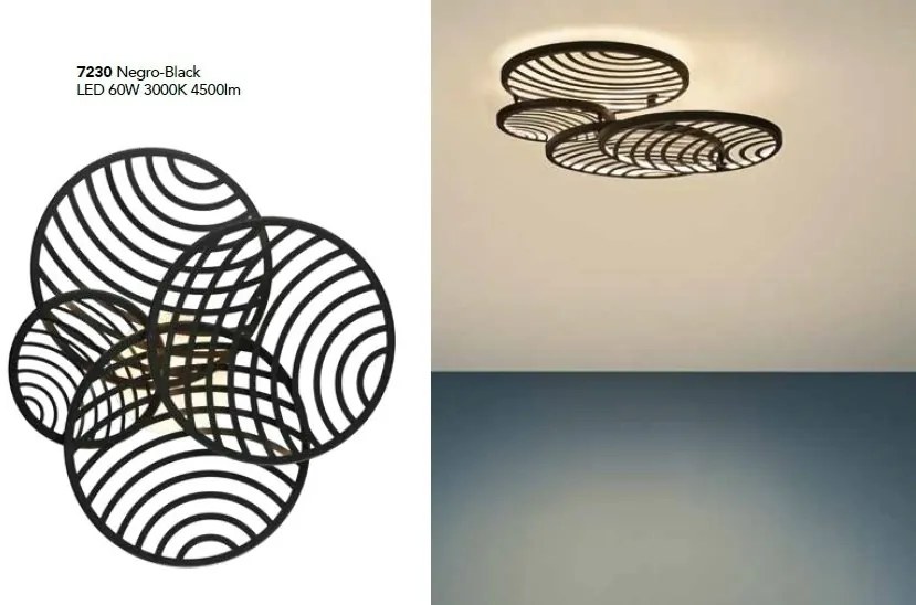 Plafoniera LED design modern COLLAGE 60W neagra