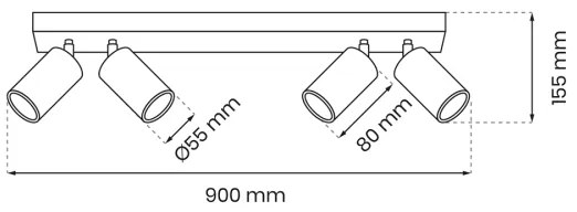 Spot HUDSON 4xGU10/8W/230V negru