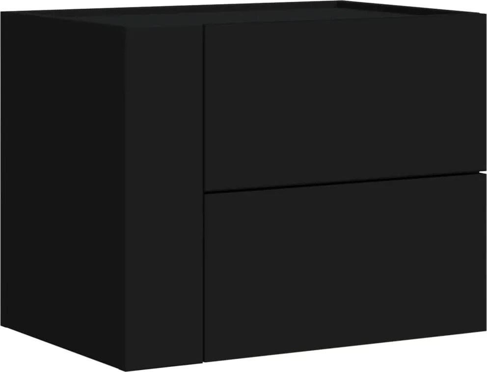vidaXL Noptieră de perete, negru, 45x30x35 cm