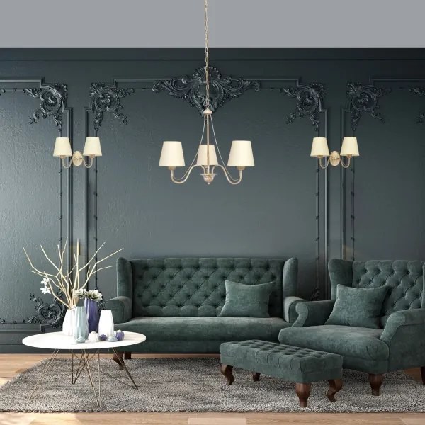 Lustră pe lanț MALBO 3xE27/15W/230V bej