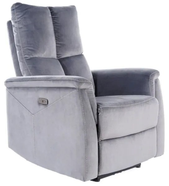 Fotoliu Recliner Neptun M, Catifea Gri Bluvel 14(functie de masaj)