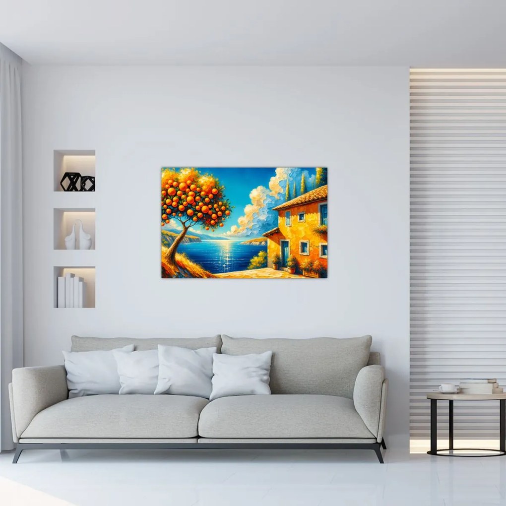 Tablou - Casă cu portocale II. (90x60 cm)
