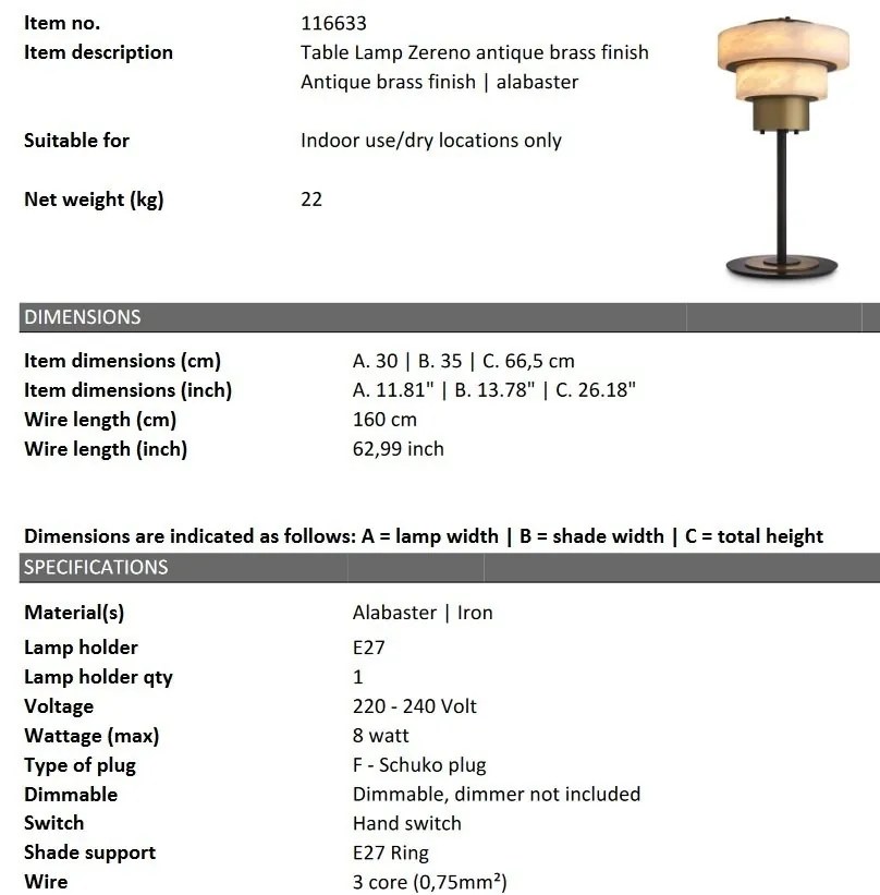 Lampa de masa design LUX Zereno