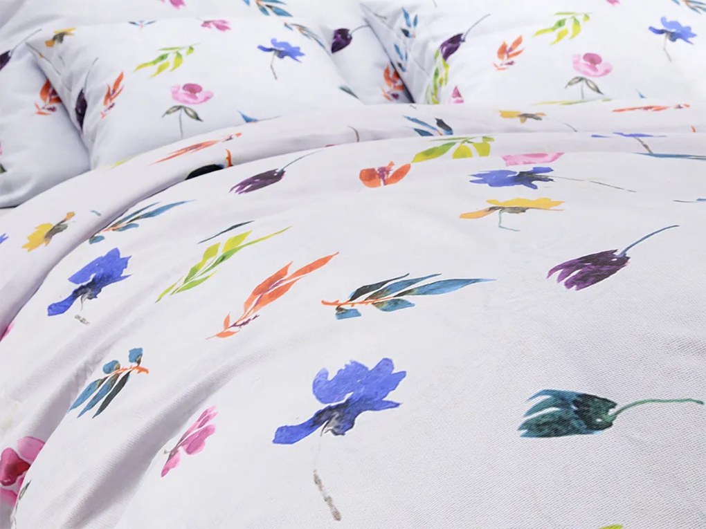 Lenjerie de pat din bumbac VARA COLORATA alb Dimensiune lenjerie de pat: 70 x 90 cm | 140 x 200 cm