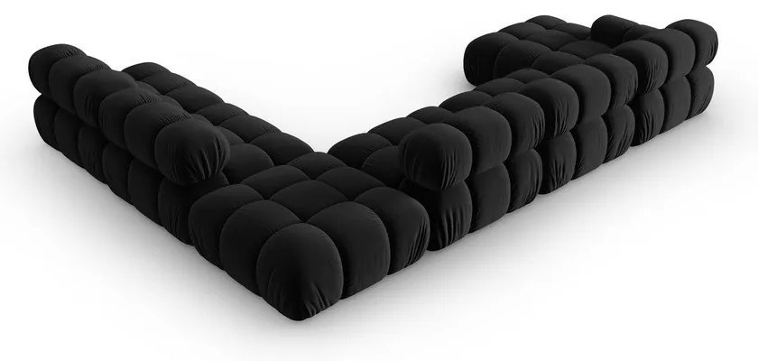 Canapea neagră cu tapițerie din catifea 379 cm Bellis – Micadoni Home