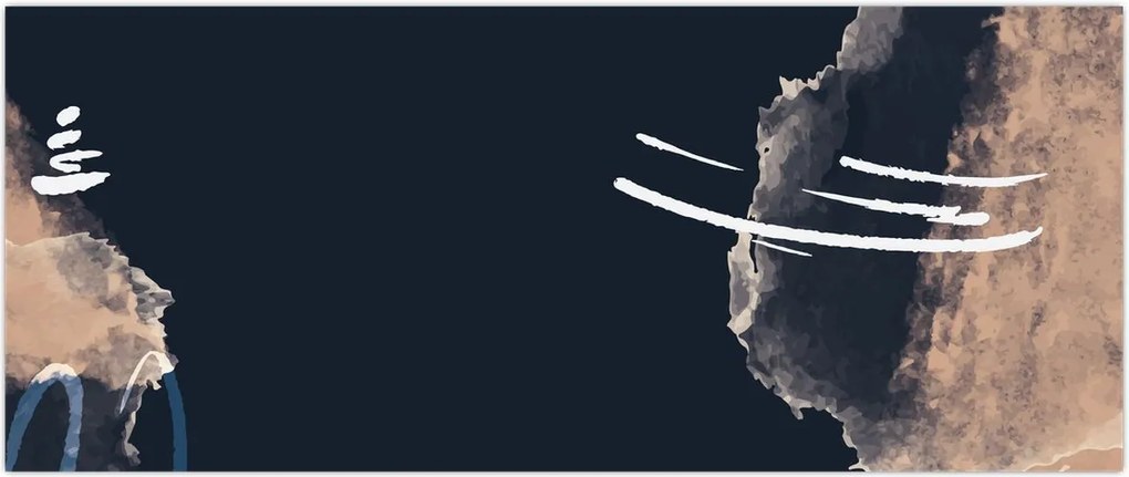 Tablou - Abstracție albastru închis (120x50 cm)