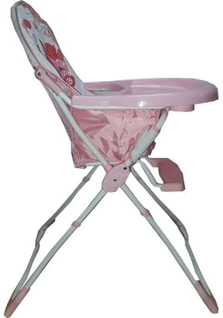 Scaun de masa pentru copii si bebe Baby Care™ ,pliabil, centura de siguranta, sezut comfortabil, masuta detasabila, Roz