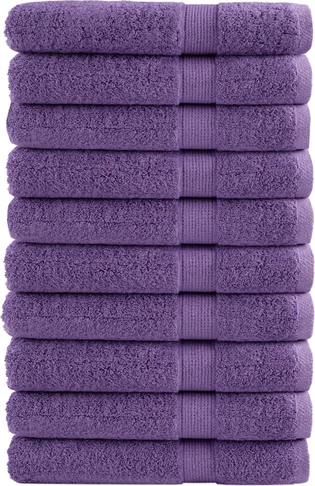 vidaXL Prosoape premium SOLUND 10 buc. violet 100x200 cm 600 gsm