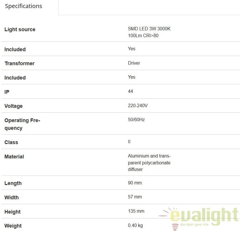 SPOT LED INCASTRABIL DE EXTERIOR NASE-2 alb 70396