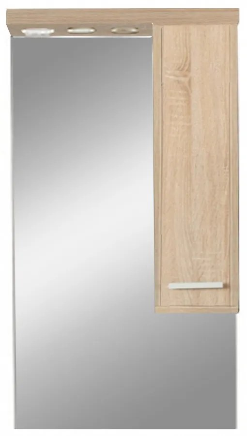 Dulap suspendat cu oglindă Nerva 55 cm, stejar Sonoma