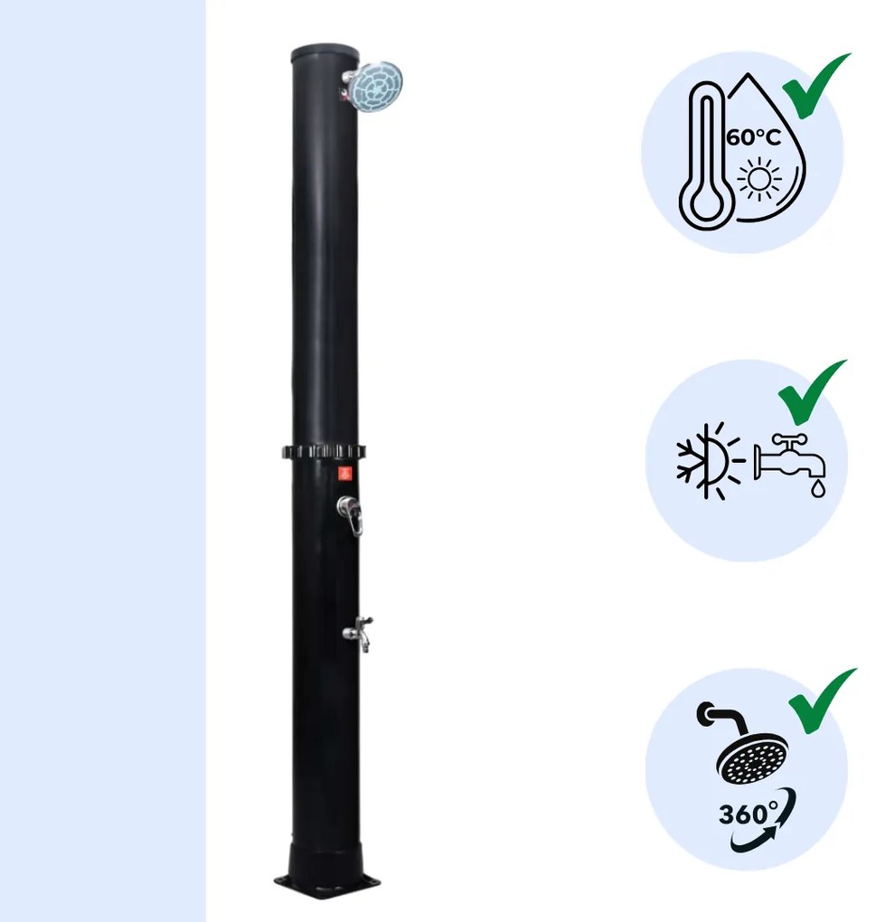 Duș solar KARIBIK, 35 l, negru Jurhan