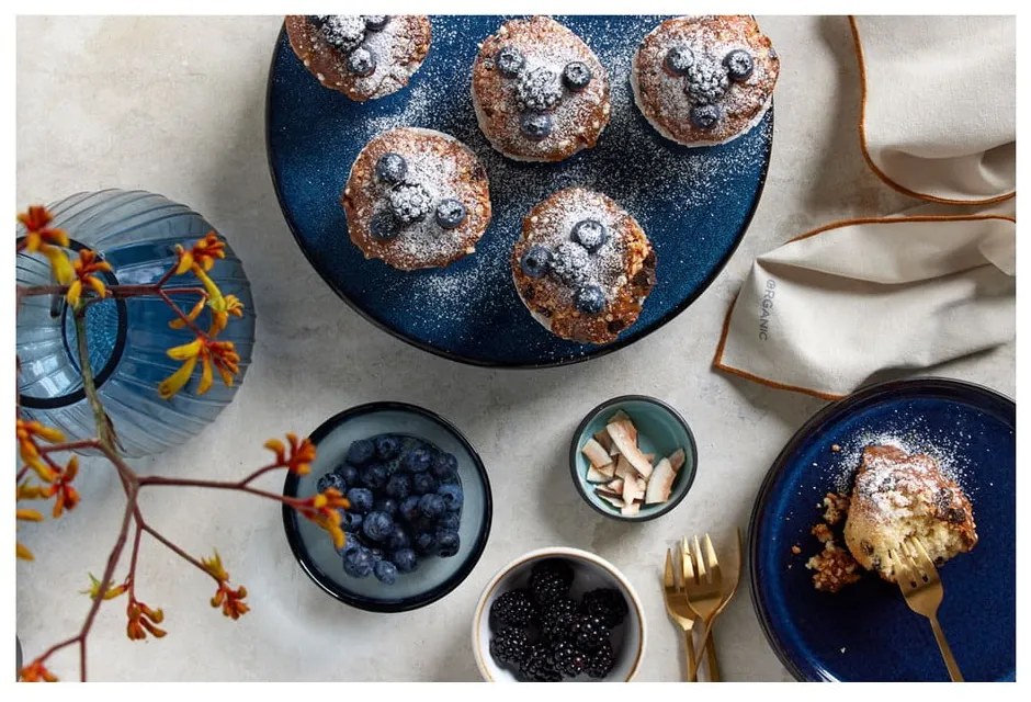 Platou pentru prăjituri din ceramică Gastro Dark Blue – Bitz