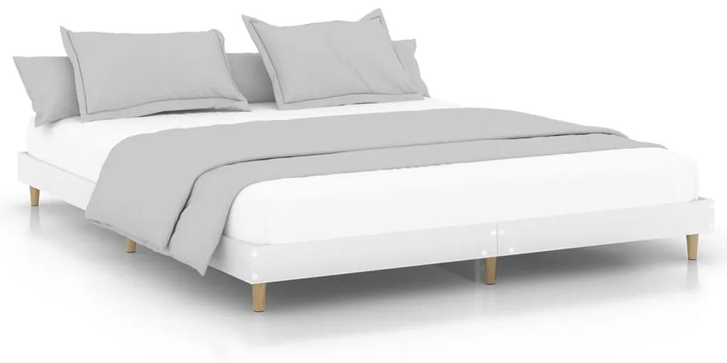 832013 vidaXL Cadru de pat alb 180x200 cm din lemn prelucrat