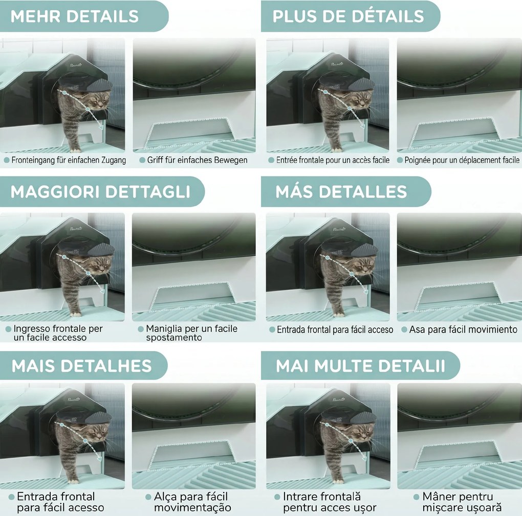 PawHut Litiera pentru Pisici Inchisa cu Capac si Tava Detasabila | Aosom Romania