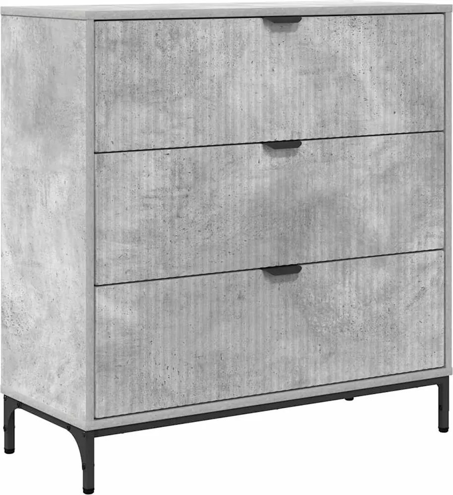 vidaXL Bufet cu sertar Gri din beton 79,5 x 33 x 82 cm Lemn compozit