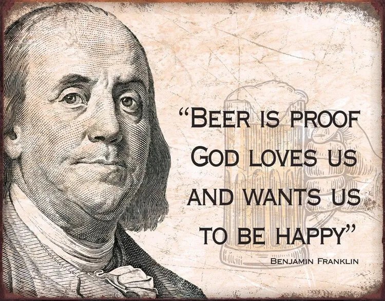 Placă metalică Ben Franklin - Beer