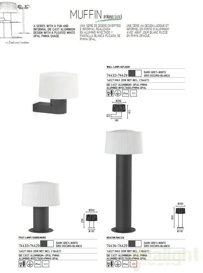 Stalp exterior 74433+glob 74429 Muffin