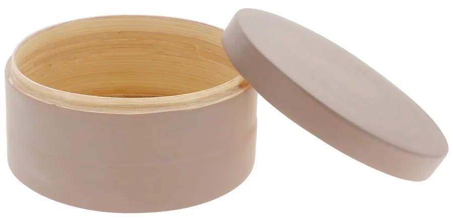 Cutie rotundă din bambus Compactor Bamboo Box, maro deschis