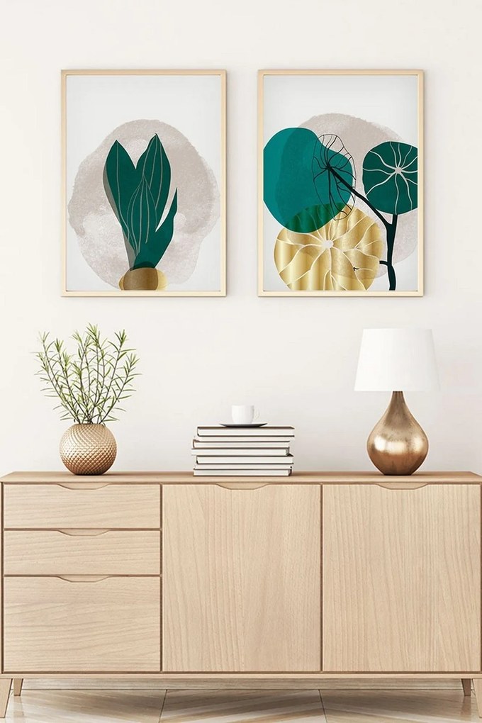 Set 2 tablouri HUHU68, multicolor, 50x70 cm