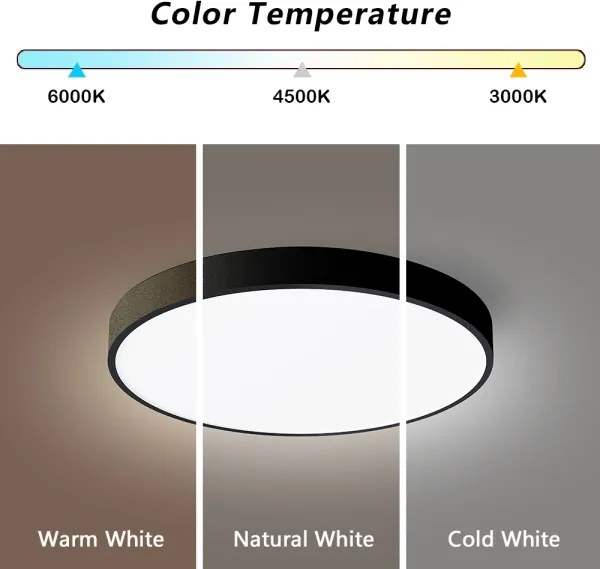 Plafonieră LED dimabilă Brilagi POOL SMART LED/48W/230V 40 cm Wi-Fi Tuya negru + telecomandă