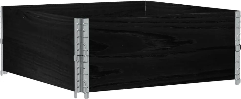 vidaXL Jardinieră de grădină, negru, 100x100 cm, lemn masiv pin