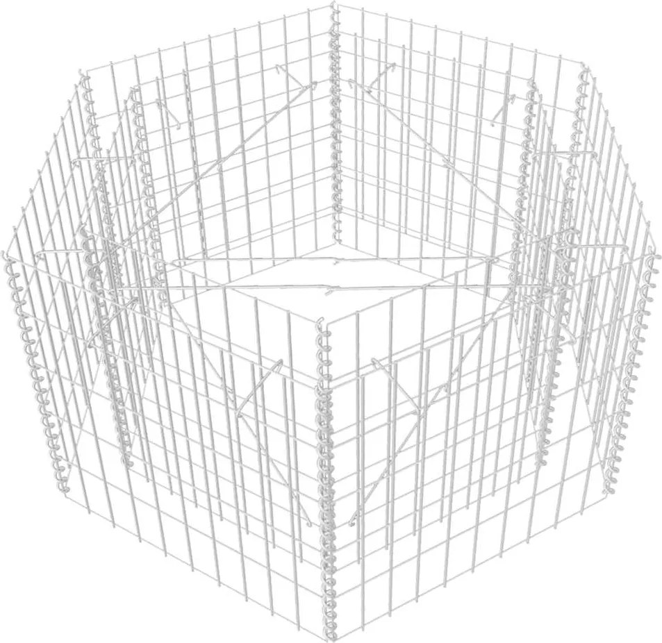 vidaXL Strat înălțat gabion hexagonal, 100 x 90 x 50 cm