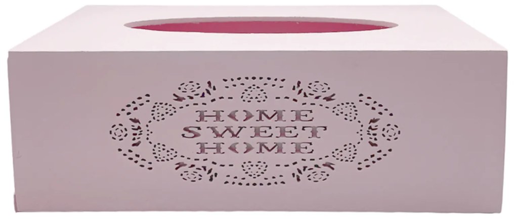 Cutie pentru servetele HOME, Roz, 25x14x9cm