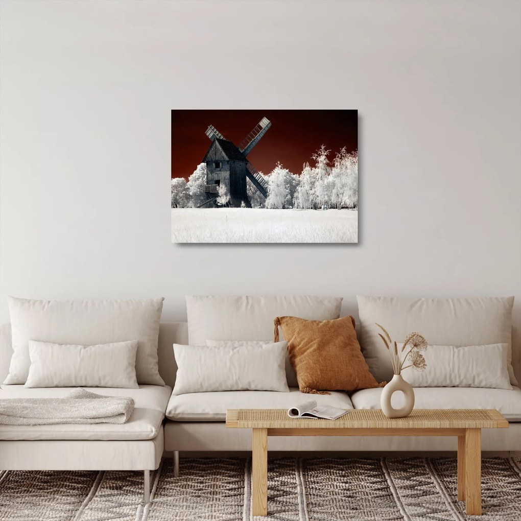 Tablou pe sticlă cu moară (70x50 cm)