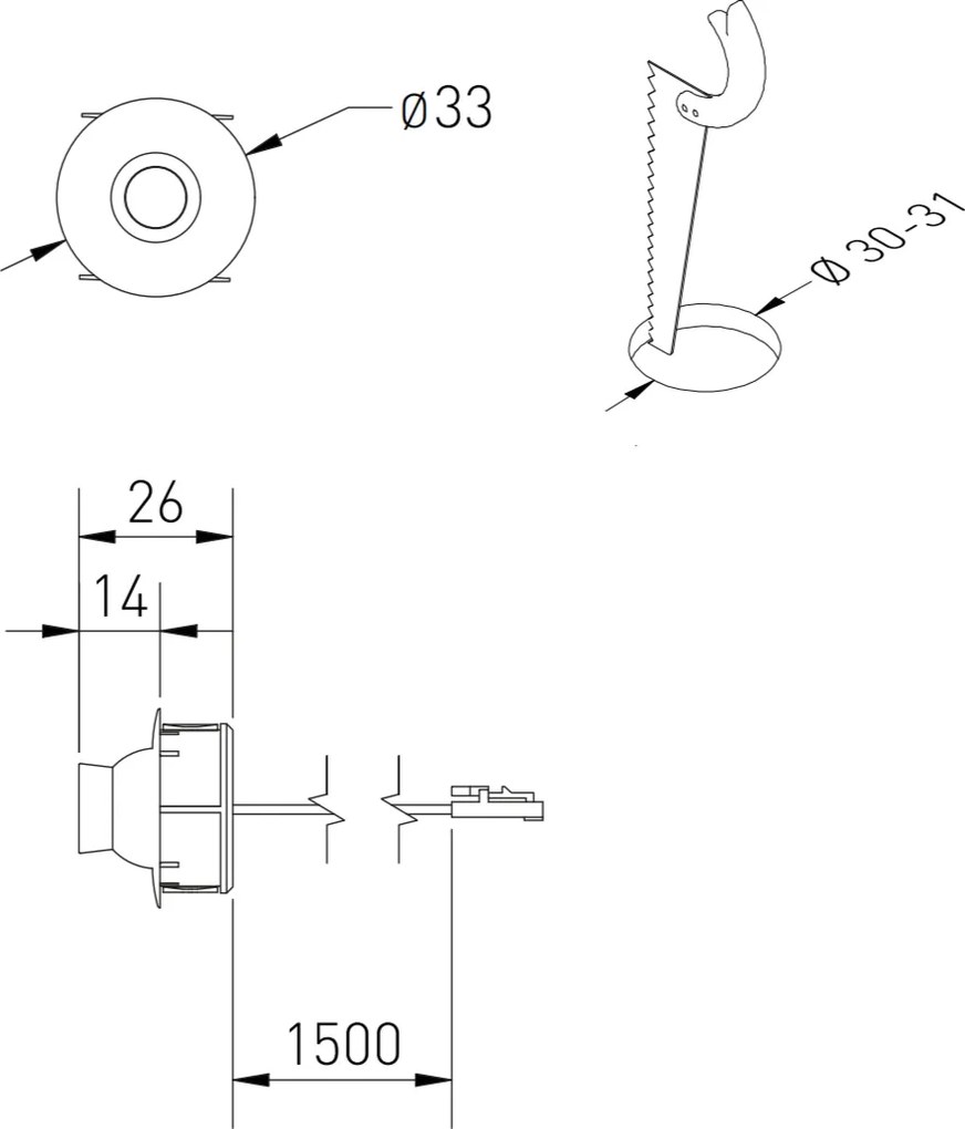 Spot LED încastrat Point GTV pentru mobilier, reglabil, lumină neutră, 1,2W, 12V, IP20, negru 1.2 W, 12 V, Negru, 1.5 m, Alb neutru