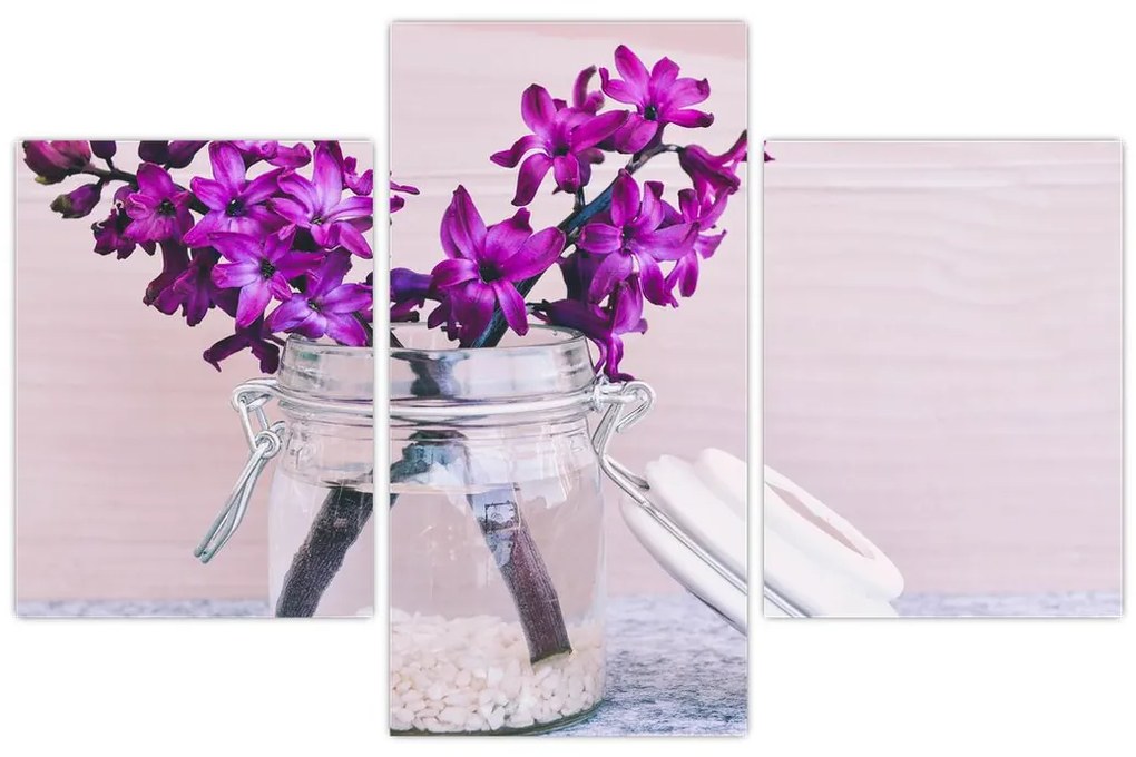 Tablou cu flori violete (90x60 cm)