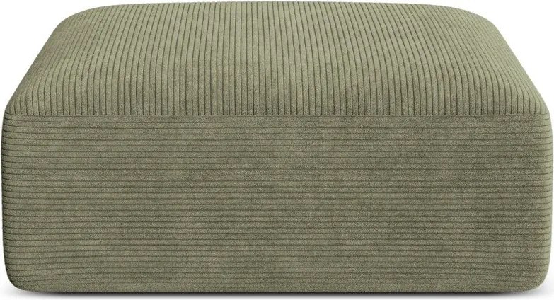 Taburet verde cu tapițerie din catifea reiată Campi – Cosmopolitan Design