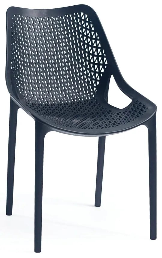 Scaun de grădină negru din plastic Bilros - Rojaplast