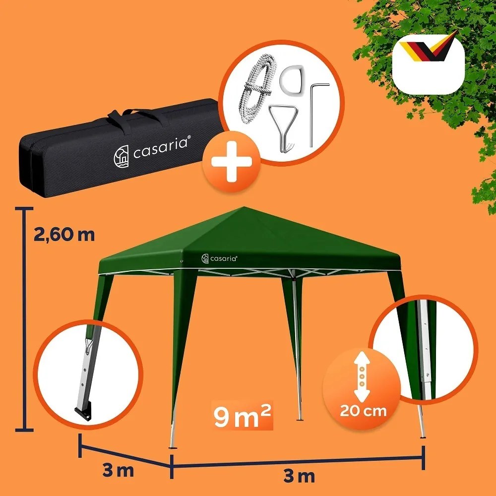Pavilion/ cort de petrecere CAPRI, 3x3m, verde Casaria