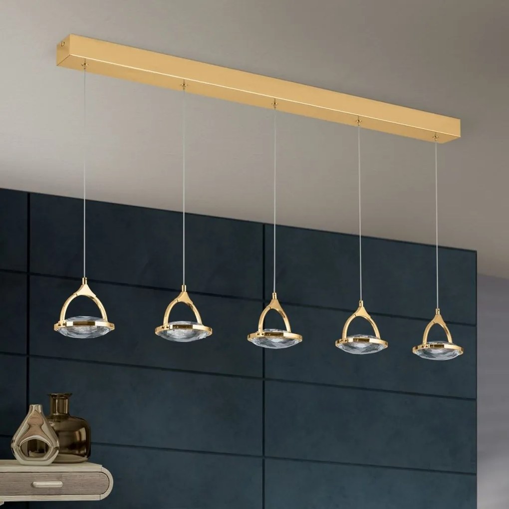 Lustra LED suspendata cu cristal K9 design lux MOON 5L