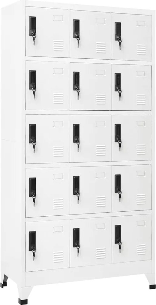 vidaXL Fișet, alb, 90x40x180 cm, oțel