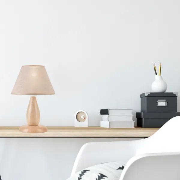 Lampă de masă AMFORA 1xE27/60W/230V bej/fag