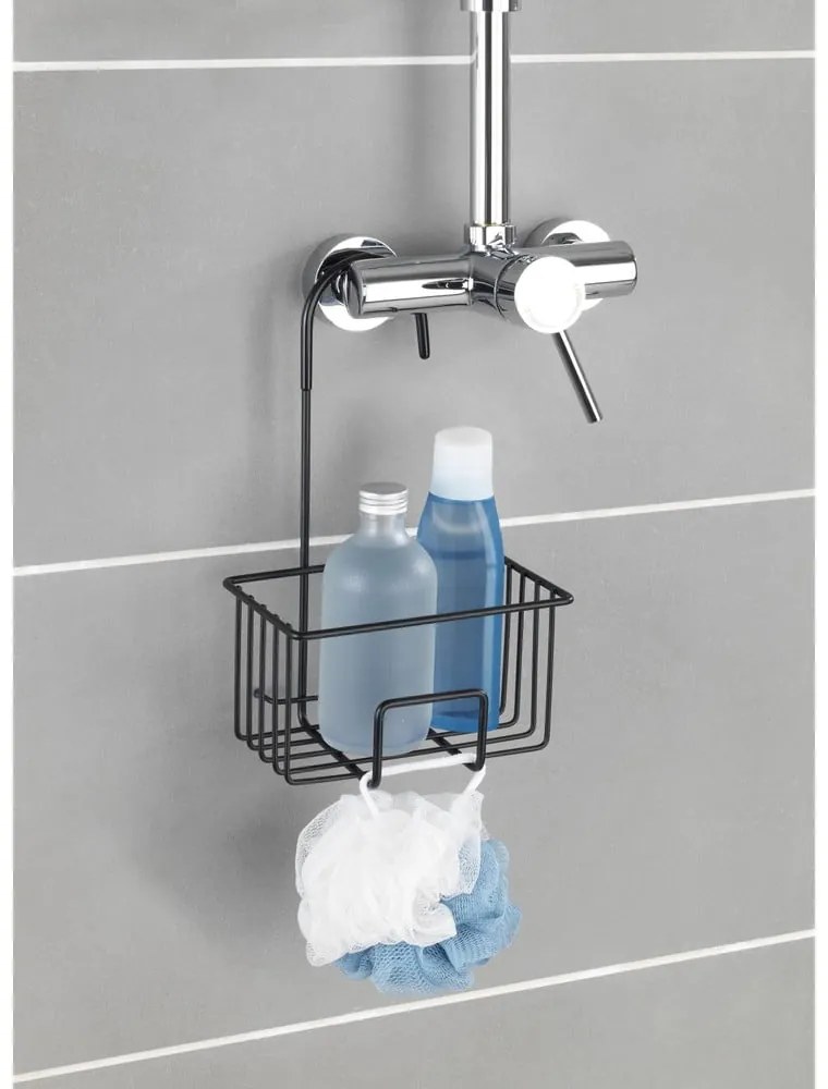 Raft pentru baie negru de agățat din oțel inoxidabil Milito – Wenko