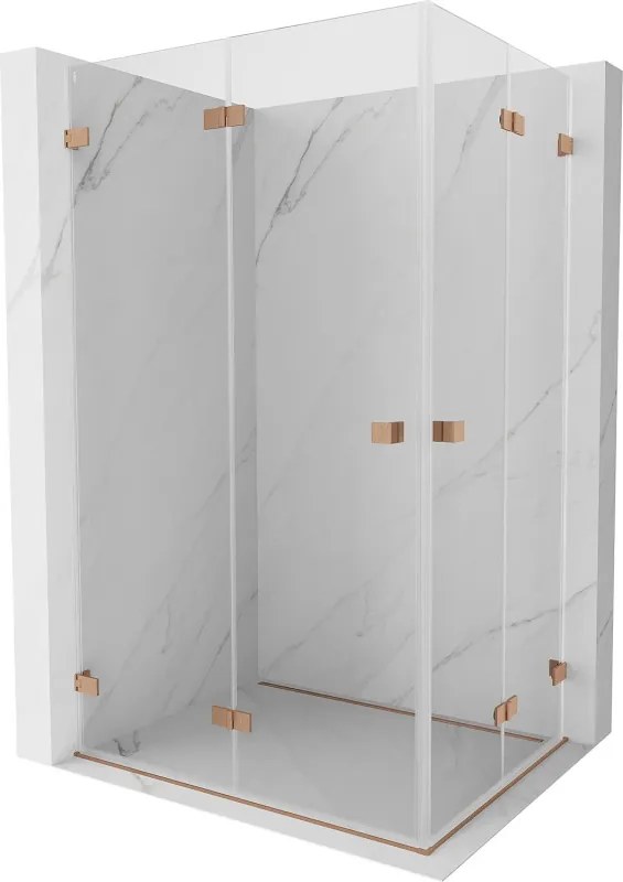 Mexen Lunar-F Duo cabină de duș pliabilă 100 x 80 cm, transparentă, cupru periat - 836-100L-080P-65-00