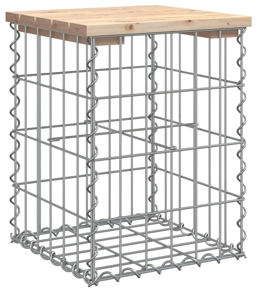 834326 vidaXL Bancă de grădină, design gabion, 33x31x42 cm, lemn masiv de pin