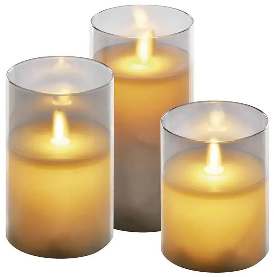 Set de 3 lumânări LED, alimentare 6x AA