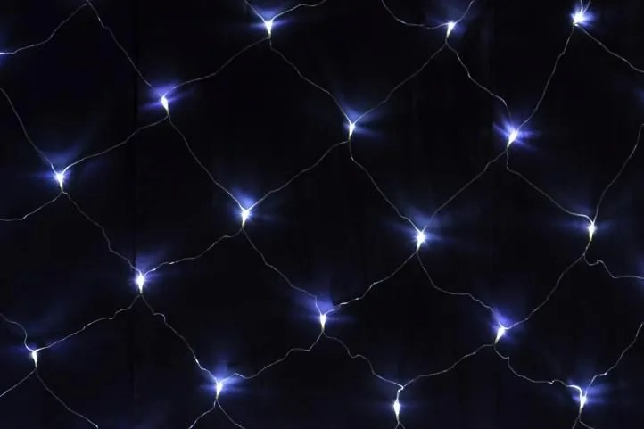 Plasă luminoasă cu LED-uri - 3x3m, 128 LED-uri, alb rece