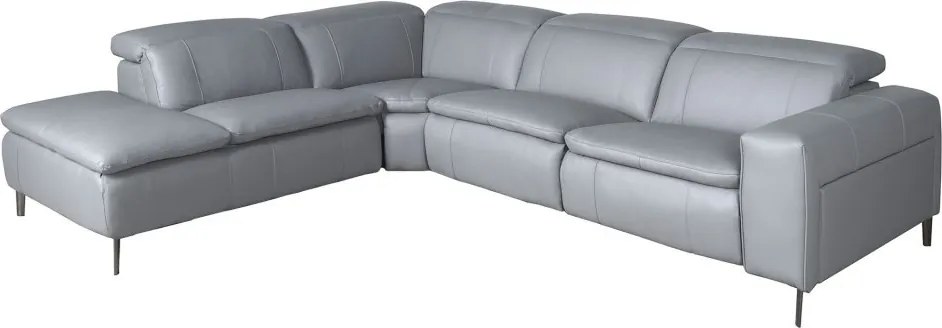 Coltar 5 locuri, Functia Relax, Sezlong Stanga, Cowhide gri
