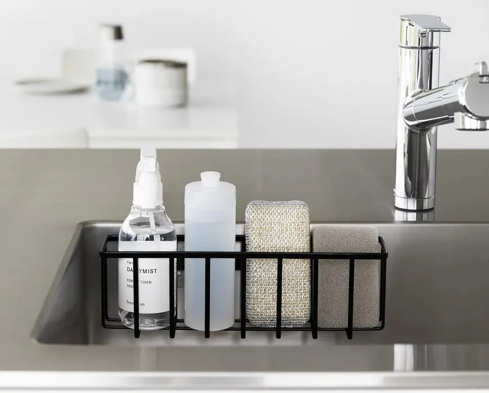 Suport pentru accesorii de spălat negru autoadeziv din metal Film Hook – YAMAZAKI